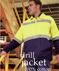 Bisley Hi Vis Cotton drill Jacket