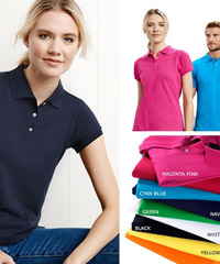 Summer Polo colours include Cyan, Magenta, Orange, Yellow, Red, Black, Navy, White. Premium 210 mid-weight with Excellent UPF Rating. Mens SM-5XL, Ladies Size 6-24. Cool looks with logo embroidery or print service. Corporate Profile FreeCall 1800 654 990.
