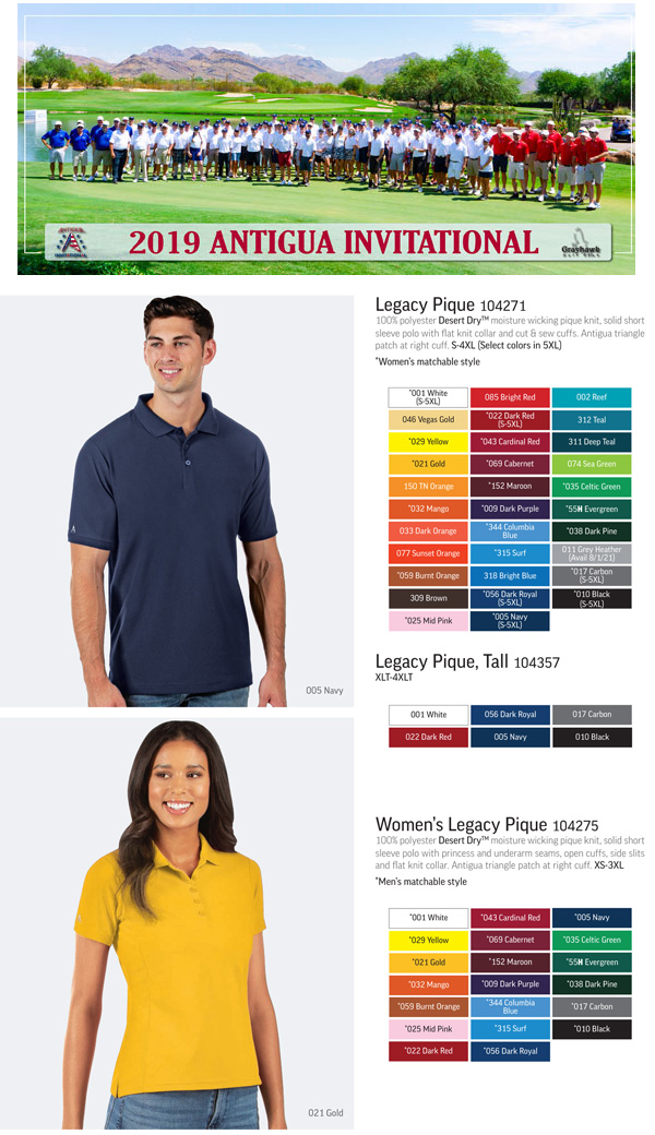 Antigua Legacy Polo #104271 with Logo Service h800px